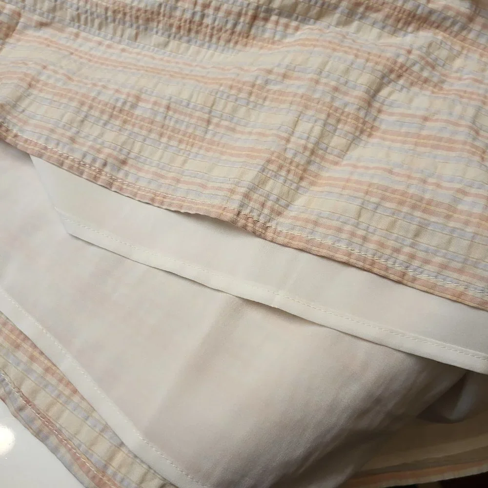 Treasure & Bond Shirred Mini Dress Ivory Honey Plaid Size Small NWOT
